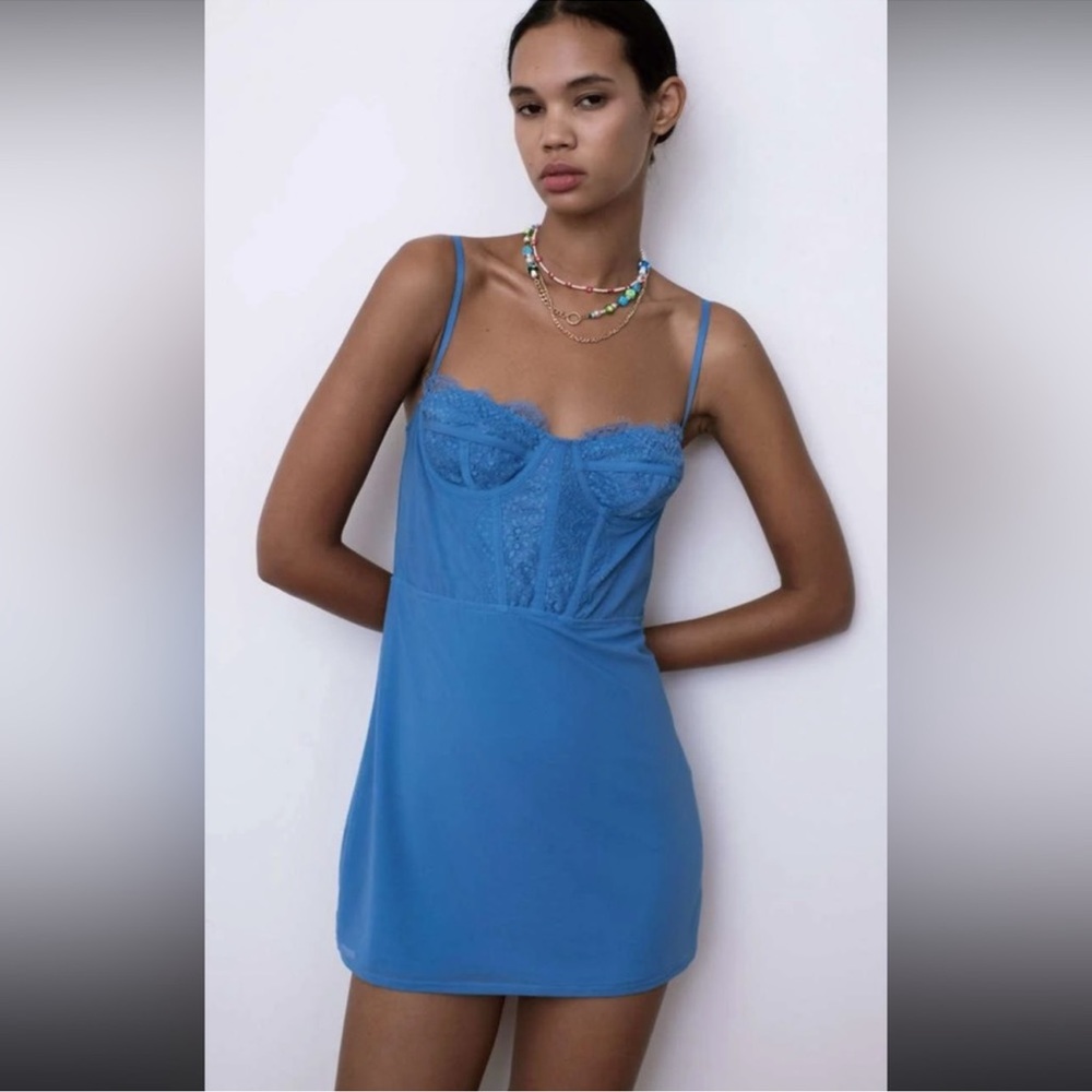 Urban Outfitters Corset Mini Dress - Blue